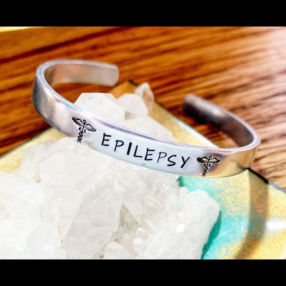 🆕 Epilepsy Medical Alert Personalized Stainless Cuff Bracelet